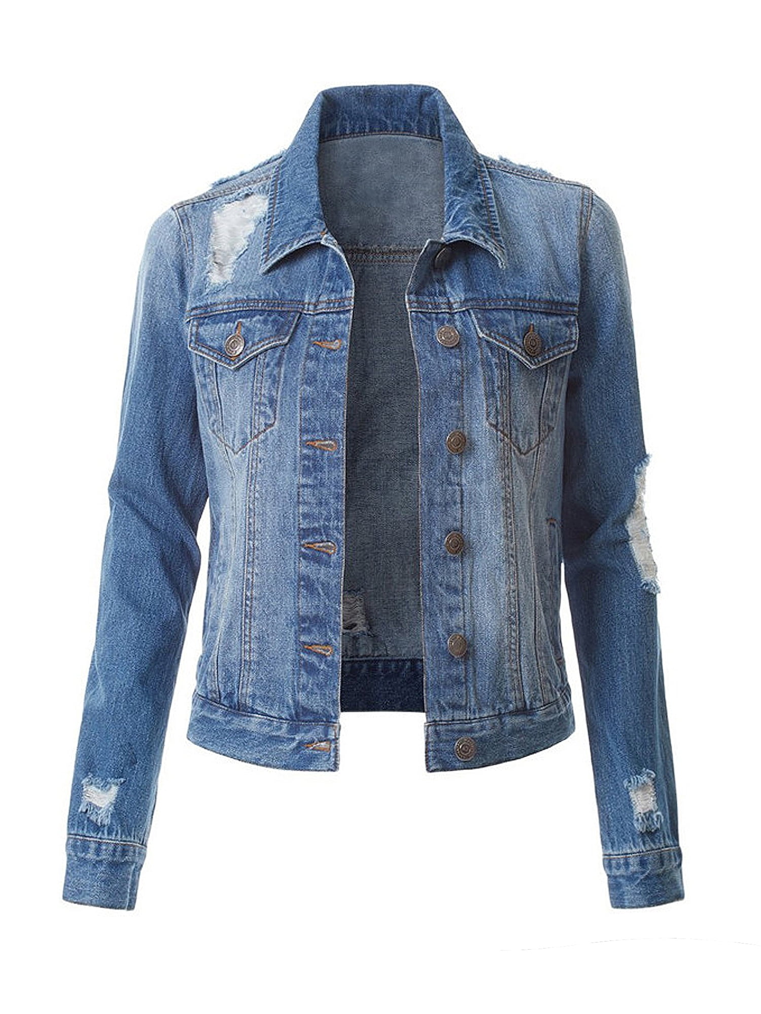 ripped blue jean jacket