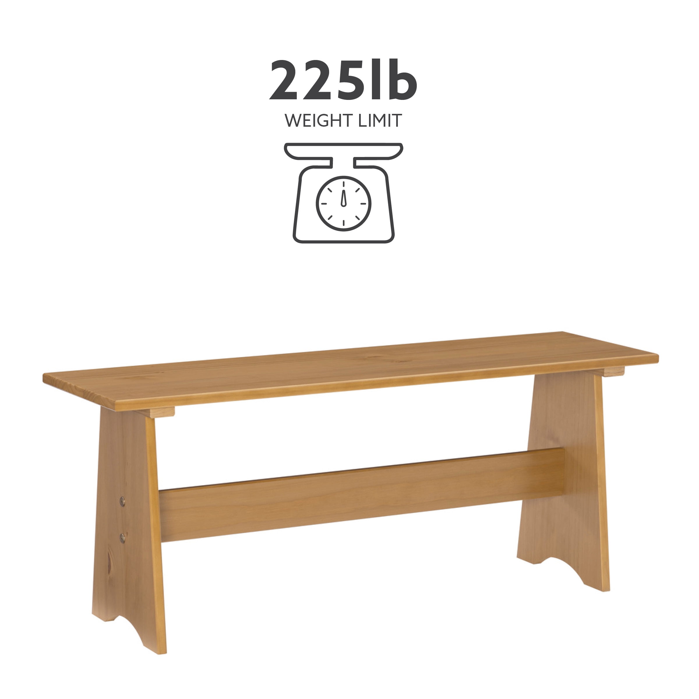 Linon Kasey Backless Dining Bench with Storage, Honey