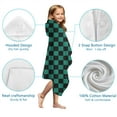 thumbnail image 7 of Teal and Black Checkerboard Pattern Hooded Bath Towel，50"x30" for Ages 3 To 12 Kids, Quick Dry Lightweight Soft Microfiber Hood Beach Towel Cover Up for Kids, 7 of 7