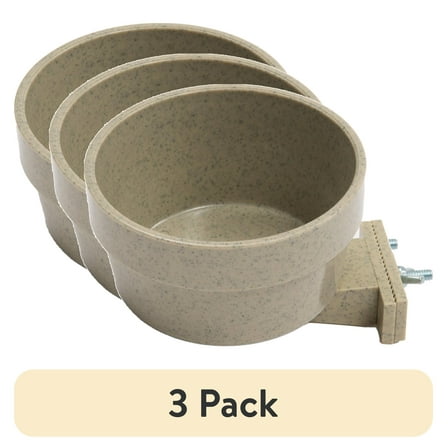 (3 pack) Happy Home Pet Products Dog Crate Bowl 20 oz. Large Dogs, Granite, 1 Count