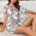thumbnail image 6 of Womens Pajama Sets With Pocket, flamingo flower Lounge Sets Short Sleeve Sleepwear PJ Sets for Women, 6 of 6