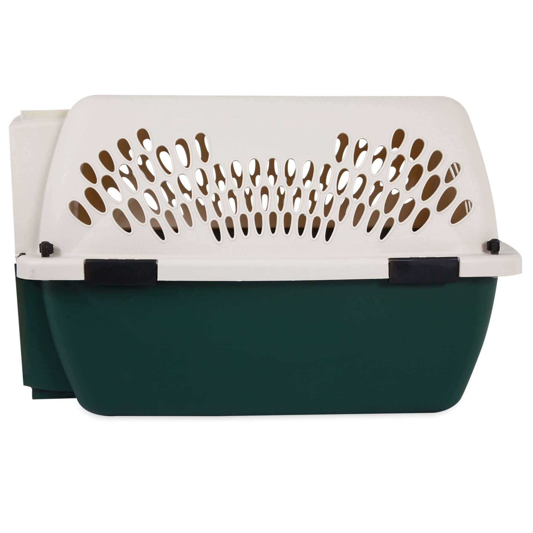 Petmate Ruffmaxx 26" Portable Dog Kennel Plastoc Pet Carrier for Dogs 20 to 25 lb, Tan/Green