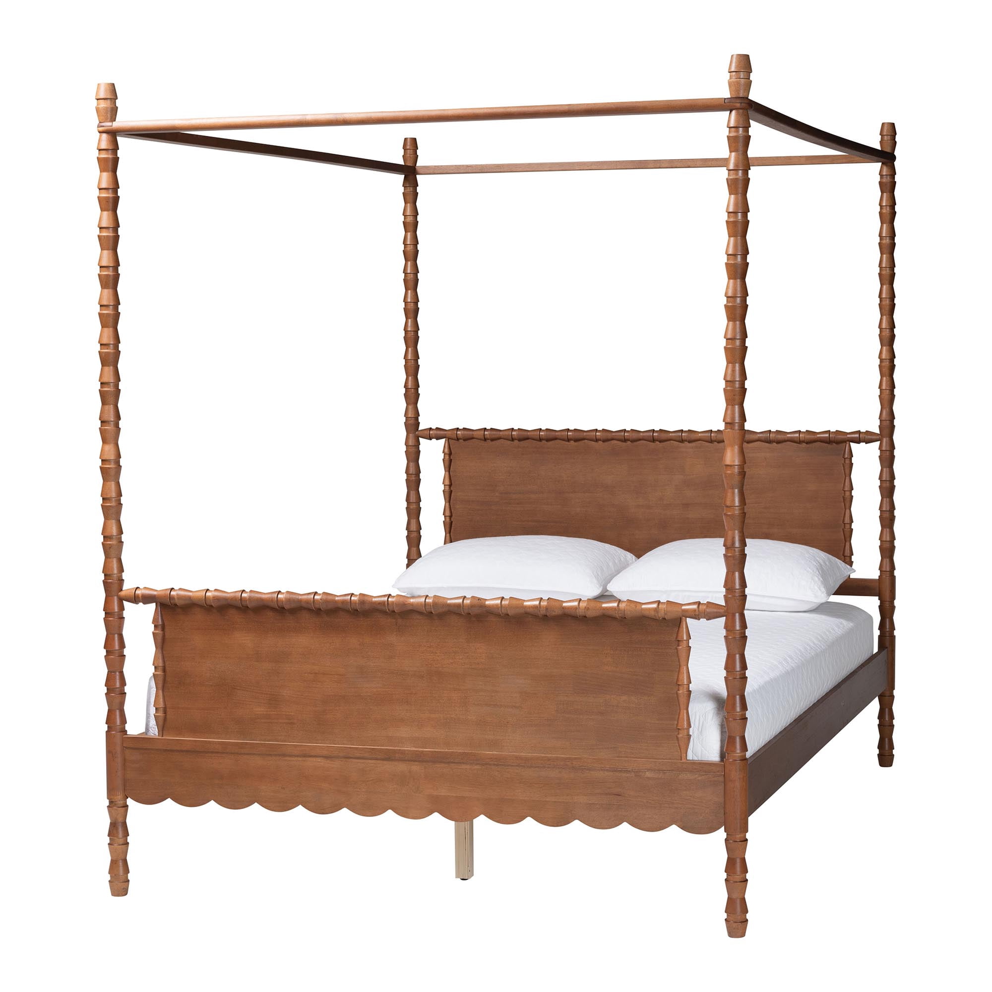 Baxton Studio Danette Modern Bedroom Set, 5-Piece, Queen, Walnut Brown