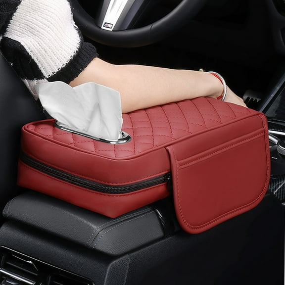 Tgbvmt Car Center Console Armrest Cushion Cover Leather Height Increase Anti-Scratch Universal Fit Auto Armrest Box Pad Ergonomic Support Reduce Fatigue for Auto SUV Truck Van Interior Accessories