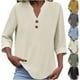 thumbnail image 1 of Tops de trabajo para mujer,Camiseta informal de manga corta con cuello redondo para mujer, mezcla de lino, holgada, para verano y para estar en casa, sopatenor, 1 of 9