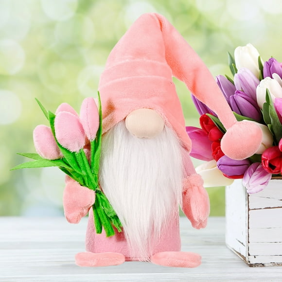 Shenmeida Mother's Day Gnomes Plush, Spring Flowers Decorations for Home, Gnome Retired Teacher, Tomte Table Decor for Christmas Valentines, Birthday Gifts for Girlfriend Wife Grandmother MOM