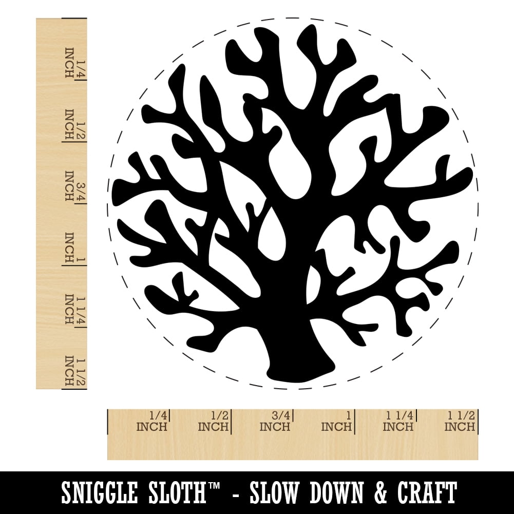 Coral from the Ocean Reef Self-Inking Rubber Stamp Ink Stamper - Blue Ink - Large 1-1/2 Inch