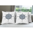 thumbnail image 6 of Ambesonne Compass Throw Pillow Cover 4 Pack, Sea Color Marine Design, 18", Blue Pale Blue Black, 6 of 7