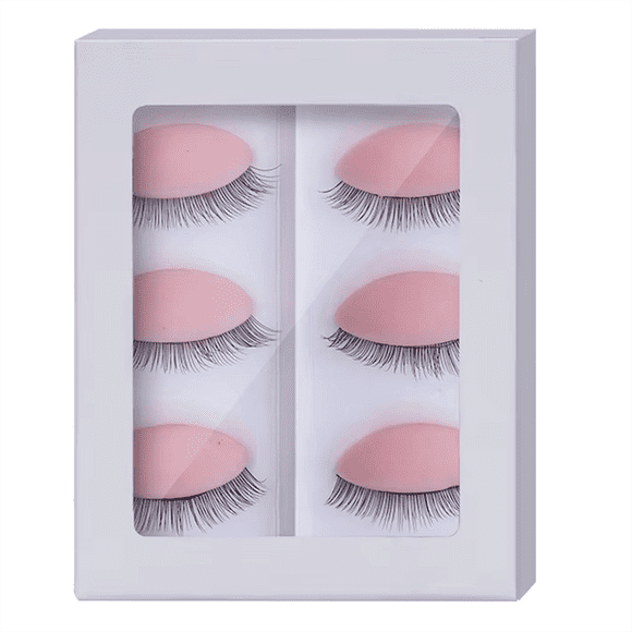 Replacement Eyelids for Eyelash Mannequin Head, Removable Eyelid with Eyelashes Extension Training Lash Mannequin Head C,1 set of Replacement Eyelids For Eyelash,Pink