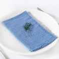 thumbnail image 2 of Cheesecloth Napkins,QZS Durable Linen Napkins Boho Washable Cloth with Fringe,16.5x16.5 inches Reusable Rustic Dinner Table Decor for Indoor and Outdoor Party,6Pcs, 2 of 6