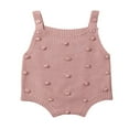 thumbnail image 1 of Newborn Baby Boy Girl Sleeveless Knit Bodysuit Solid Color Button Jumpsuit Warm Clothes, 1 of 6