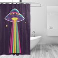 thumbnail image 2 of Yayeee Shower Curtain with Hooks 72"x72" Waterproof Fabric Bathroom Hanging Decor, Colorful UFO, 2 of 5