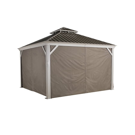 Sojag Taupe Curtains for Monaco/Messina/Mykonos Gazebos, 12 ft. x 12 ft., Spun, Outdoor Shades