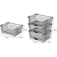 thumbnail image 2 of ENAVANT Large Stackable Metal Wire Storage Baskets, Storage Bin with Handles, Set of 3, 2 of 6