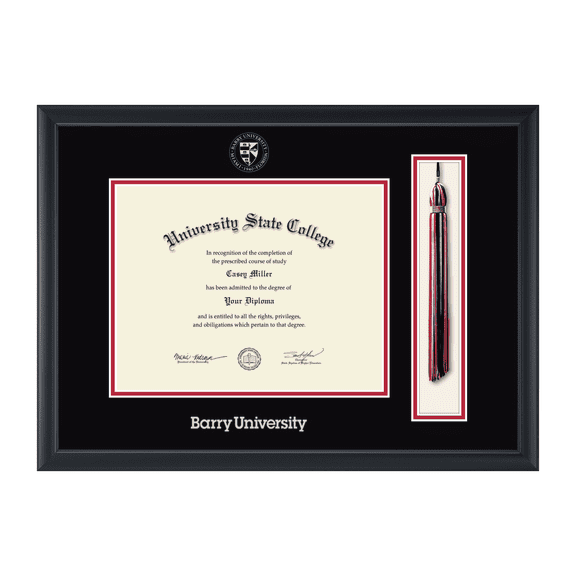 Framerly - Barry Tassel Diploma Frame with Black and Red Mat