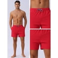 thumbnail image 4 of DARING DIVA Men's Drawstring Waist Side Pockets Mesh Lining Beach Swim Trunks 34 Red, 4 of 5