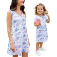 thumbnail image 1 of ITFABS Robe d'Été Mère-Fille, Imprimés Floraux Complets Assortis Jupe Décontractée, 1 of 5