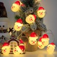 thumbnail image 3 of Guirnaldas de luces navideñas, 10 LED, muñeco de nieve, luces de hadas de cadena, enchufe USB, funciona con pilas con decoraciones navideñas remotas, 3 of 5