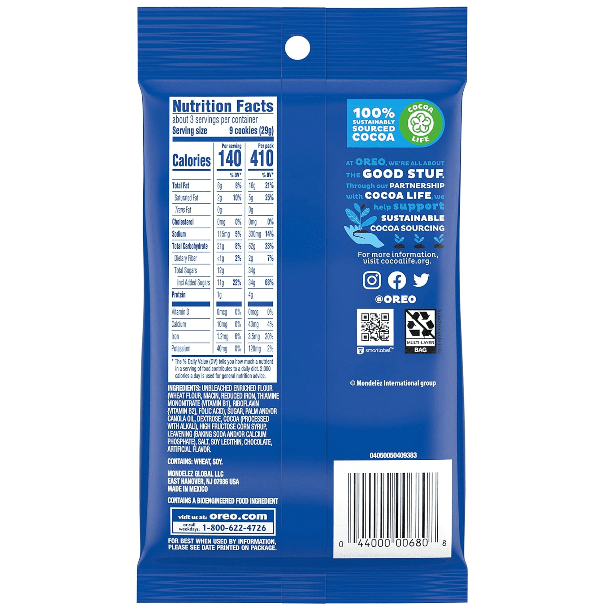 Oreo Mini Chocolate Sandwich Cookies, Big Bag 3 Ounce Bags