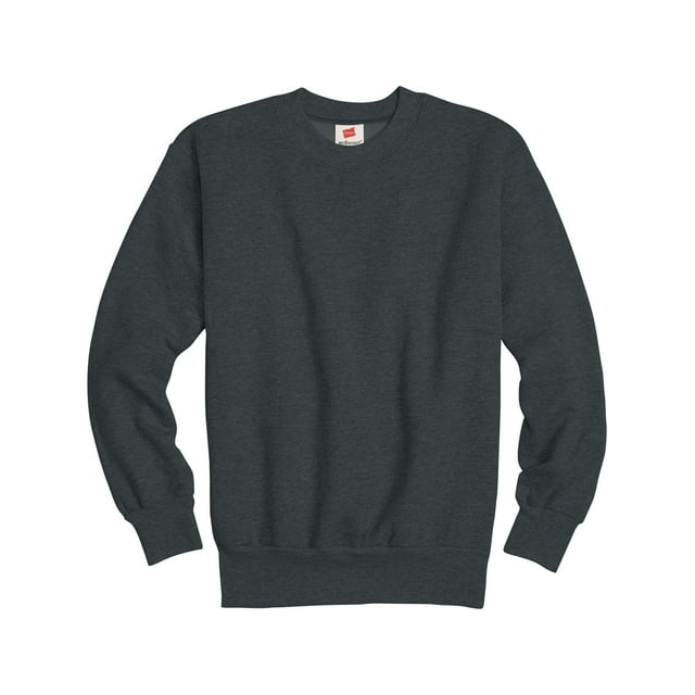 Hanes Boys ComfortBlend EcoSmart Crewneck Sweatshirt, XS, Charcoal Heather, XS,