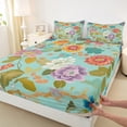 thumbnail image 3 of Castle Fairy Botanical Plants Boy Girl 3Pcs Twin Sheet Sets,Chic Flower Twin Fitted Sheet,Exotic Style Breathable Flat Sheet,Lightweight Room Decor, 3 of 7