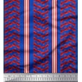 thumbnail image 1 of Soimoi Blue Heavy Satin Fabric Bow & Stripe Decor Fabric Printed Yard 54 Inch Wide, 1 of 3