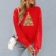 thumbnail image 6 of FAWUUDO Womens Fall Sweater Cute Bow Print Long Sleeve Pullover Casual Oversized Red, 6 of 6