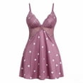 thumbnail image 4 of Stamzod Women's Nightgowns & Sleepshirts Fashion Love Heart Print V Neck Night Dress Spaghetti Strap Chemise Lace Night Gowns for Adult Women M, 4 of 5