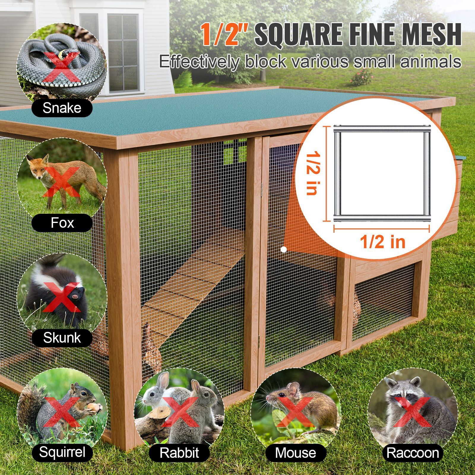 1/2" 19 Gauge Hot-Dipped Galvanized Hardware Cloth, 24inx100ft Mesh Roll - Chicken Fence, Rabbit Cage, Garden & Small Rodents