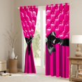 thumbnail image 3 of Manfei Fashion Bow Blackout Curtains Set of 2 (52x84 Each),Geometric Lines Art Curtain, 3 of 6
