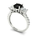 thumbnail image 2 of 1.97 ctw 3 Stone Anniversary Ring for Women | Round Cut Natural Onyx | Hyperallergenic Solid 18K White Gold, 2 of 5
