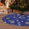 thumbnail image 6 of Rateoe Golden Snowflakes Royal Blue Print Christmas Tree Skirt 30" for Xmas Holiday New Year Party Circle Tree Mat Ornaments Decoration, 6 of 7