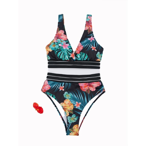Lovito Boho Beachwear Tropical Bikini Sets with Removable Pads