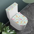 thumbnail image 2 of HELLHERO Toilet Lid Cover and Toilet Tank Lid Cover 2 Piece Set 17"x21" Keep Dust Stain Holiday Dressing Colorful Dinosaur Playland, 2 of 8
