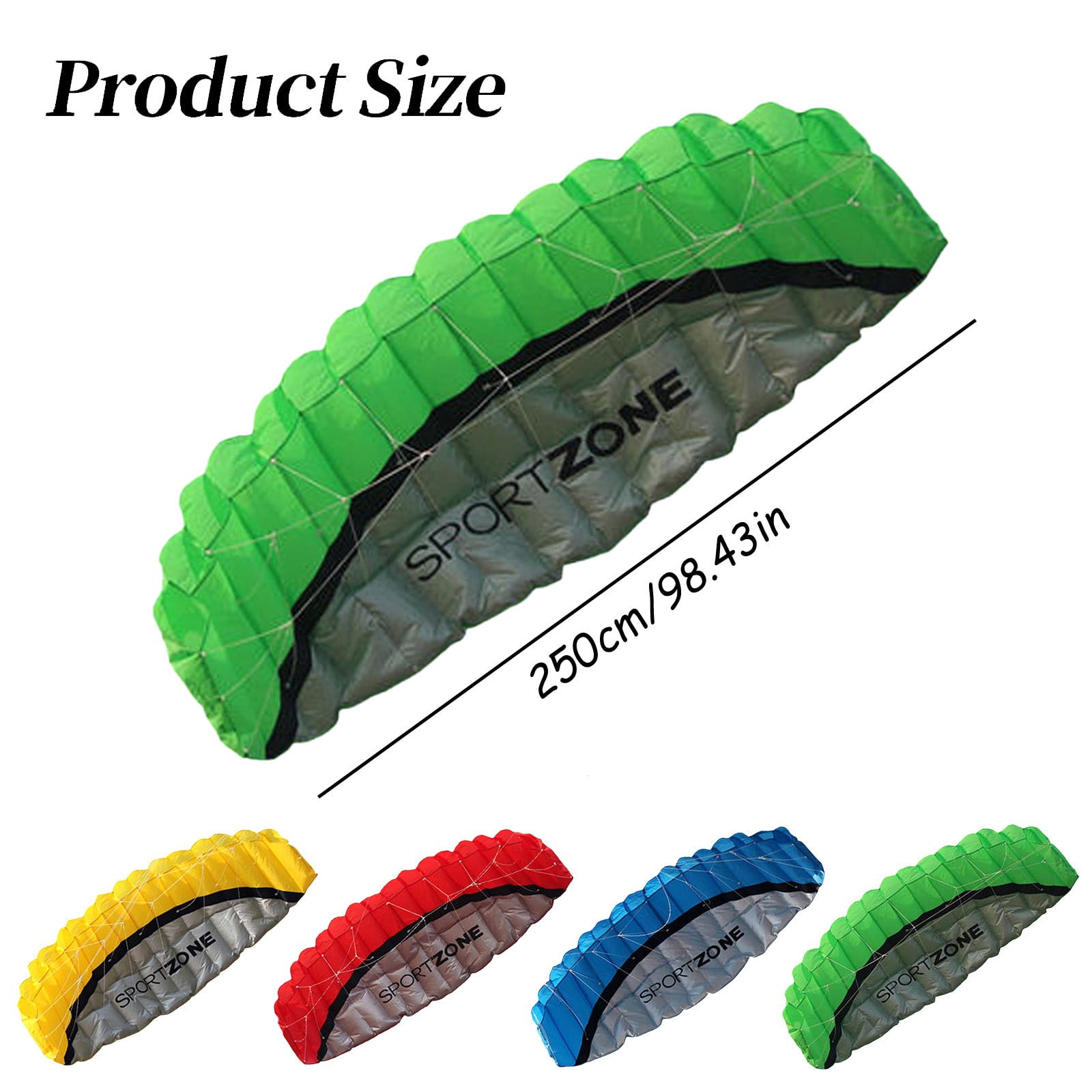 ZMKIAG Large Parachute Stunt Kite Beach Toys 98.43 inch/2.5 m, Camping & Hiking Perfect Trainer Kite Power to Your Children, Easy to Fly and Convenient to Use