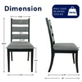 thumbnail image 3 of Dayalane Farmhouse Dining Chair Set of 2, Ladder High Back Kitchen Chairs with Upholstered Cushioned Seat for Dining Room, Kitchen Side Chairs Living Room, Restaurant, Grey, 3 of 6
