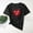 02 Black, variant on YueHuiYing Women's Valentine's Day Print Round-Neck Short Sleeve Casual Regular Comfy Pullover Blouse with Heart Print