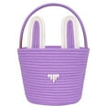 thumbnail image 1 of Cesta de Pascua para niños y bebés, cesta de Pascua para bebé con asa, cesta vacía para huevos de conejito, cestas de Pascua para niños, niñas, bebés, cesta de regalo de Pascua personalizada (morada), 1 of 4