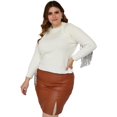 thumbnail image 4 of Falda corta de vinipiel Roman Fashion/Tallas Extras, 2114 (Camel) cafe 36 Roman Fashion F-ELY-2114-CAMEL-ALL, 4 of 8