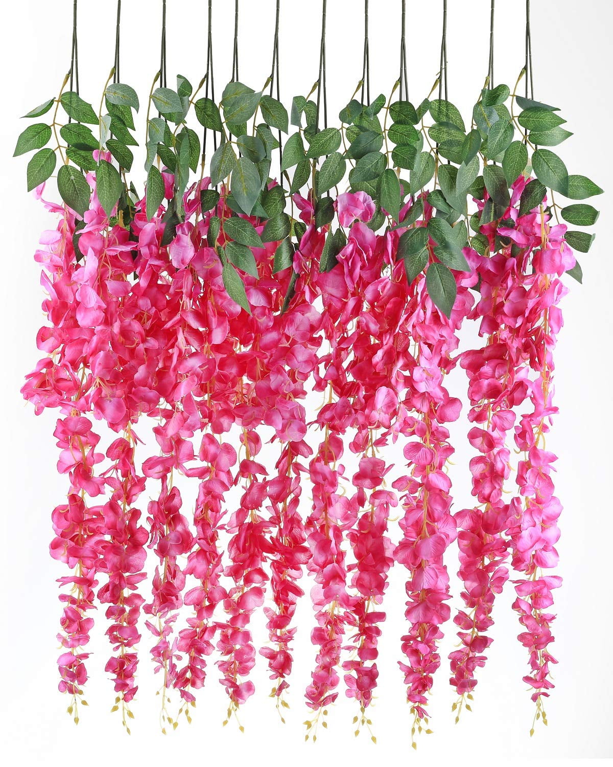 12pcs Artificial Fake Wisteria Vine Garland 3.18feet/Piece Silk