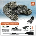 thumbnail image 3 of Gymax Inflatable Float Tube w/ Fish Ruler Rod Holder Storage Pockets Flippers Paddle, 3 of 10