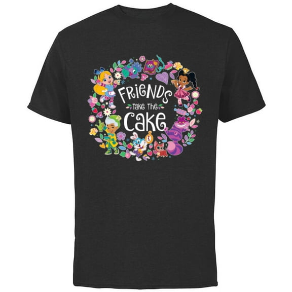 Disney Alice’s Wonderland Bakery Friends Take the Cake - Short Sleeve Cotton T-Shirt for Adults - Customized-Black