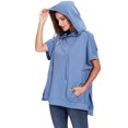 thumbnail image 3 of Sweat à Capuche Oversize à Manches Courtes pour Femmes avec Fentes Latérales, 3 of 5