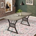 thumbnail image 3 of Memoryfield Washable Vintage Area Rug 10' x 13', Soft Low Pile Indoor Non Shedding Floor Covering, Foldable Floor Mat, Pink, 3 of 8