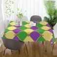 thumbnail image 6 of Mardi Gras Zigzag Tablecloth Rectangle Colorful Table Cloth Large Square Table Cover for Dining Kitchen Party 60"x60" Decor Gift, 6 of 7