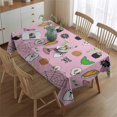 thumbnail image 2 of Pink Halloween Elements Pattern Rectangle Tablecloth 60"x84",Waterproof Polyester Rectangle Table Cloth, Wipeable Spillproof Polyester Tablecloth for Dining, Camping, Indoor and Outdoor, 2 of 5