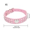 thumbnail image 2 of Worallymy Pet Collar Rhinestones Crystal Heart PU Leather Pet Collar Joyas Regalo de vacaciones,Rosado,XS Worallymy JD735811285, 2 of 7