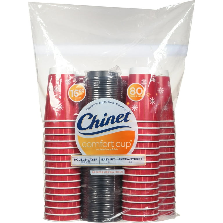 Chinet Comfort Cups & Lids, 16 Ounce - 80 cups & lids