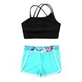thumbnail image 3 of vastwit Girls 2 Piece Ballet Dance Costume Sleeveless Crop Top with Shorts Set Gymnastic Outfits Leaf 6, 3 of 5