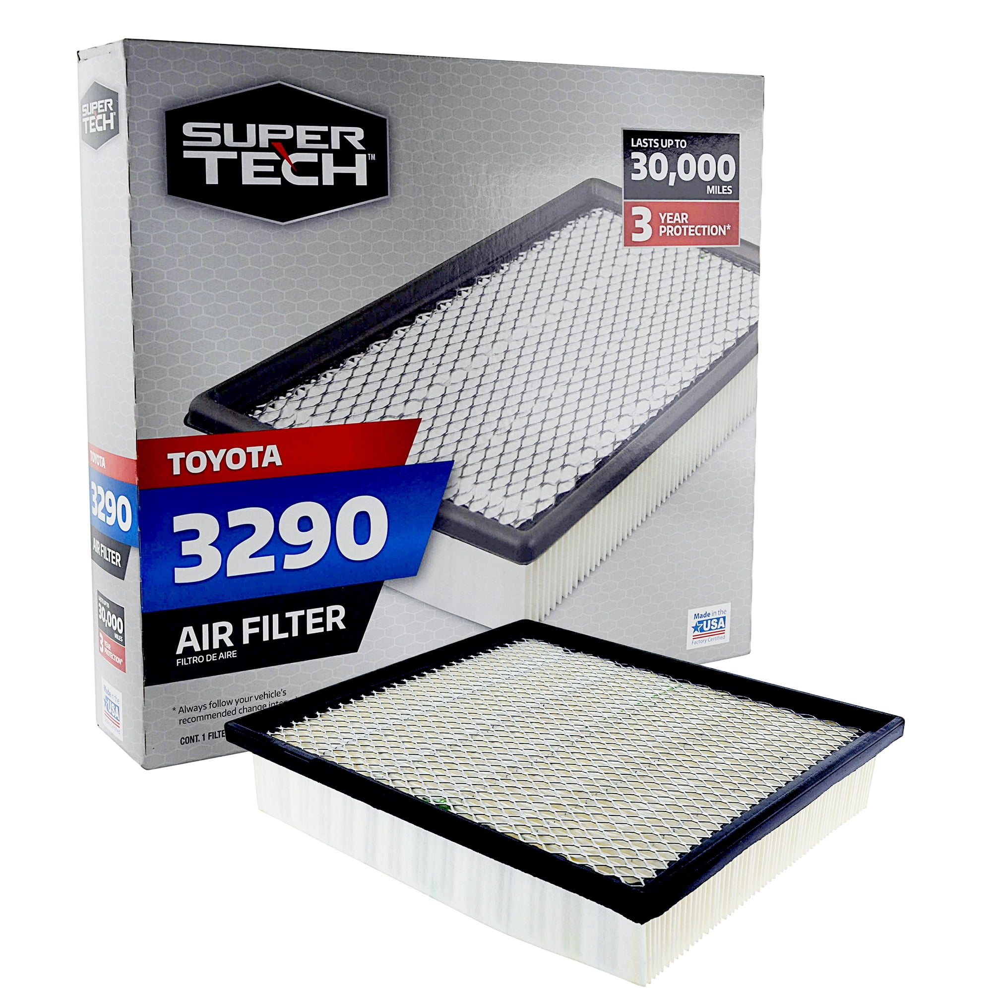 (2 pack) Super Tech 3290 Engine Air Filter, Replacement Filter for Toyota Fits select: 2016-2023 TOYOTA TACOMA, 2014-2022 TOYOTA TUNDRA